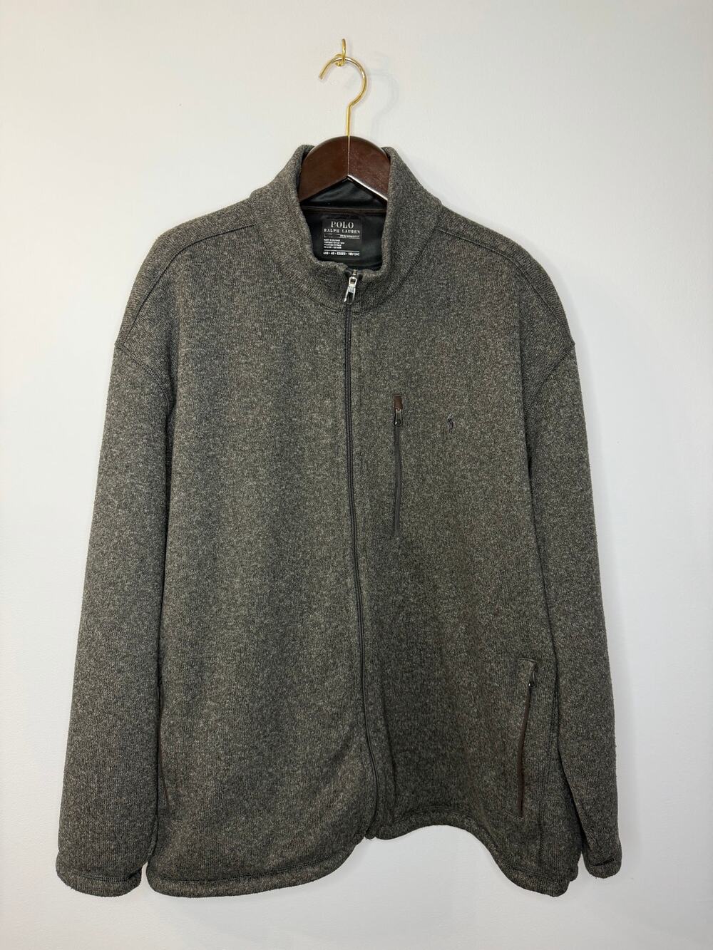 Polo Ralph Lauren Performance Fleece Mockneck Jacket Full Zip Grey Men's 4XB